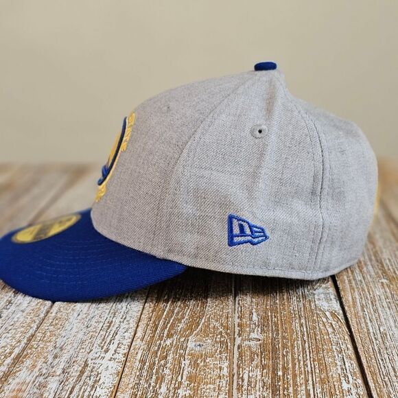 Golden State Warriors New Era Hat Cap Low Crown Grey Blue Gold 59FIFTY 7 1/4 GSW - Picture 10 of 15